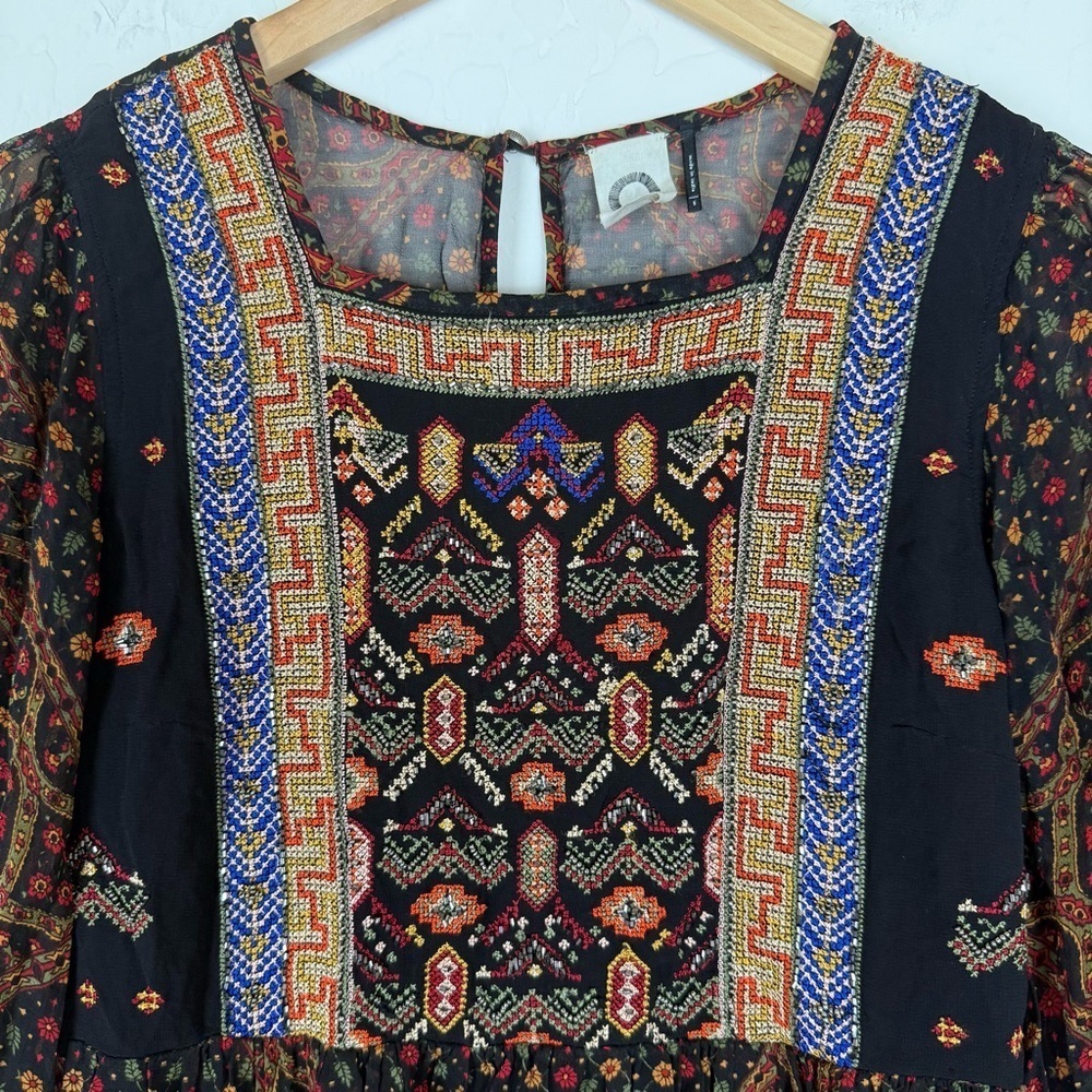 Anthropologie Akemi+Kin Munro Embroidered Beaded Tunic Dress - Picture 3 of 8